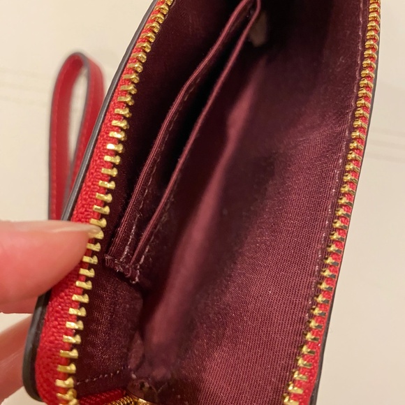 Coach Corner Zip Wristlet - Red - Picture 7 of 7